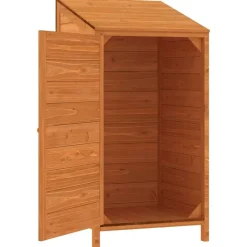 vidaXL Jardín-Cobertizo de jardín madera de abeto maciza marrón 55x52x112 cm