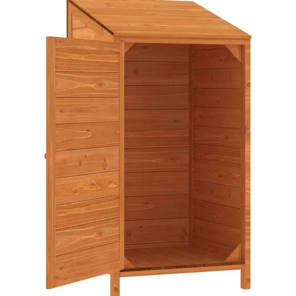 vidaXL Jardín-Cobertizo de jardín madera de abeto maciza marrón 55x52x112 cm