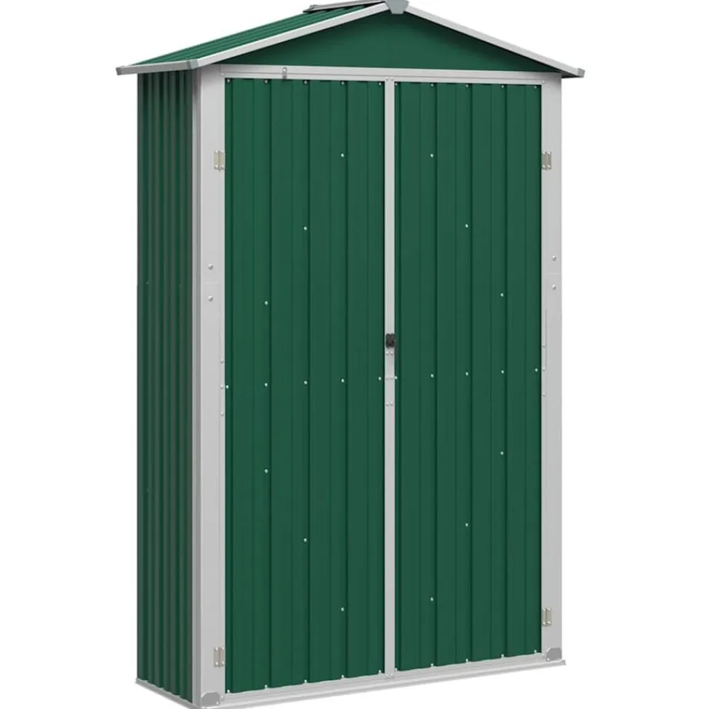 vidaXL Cobertizo de jardín acero galvanizado 116x45x175cm Verde Outlet