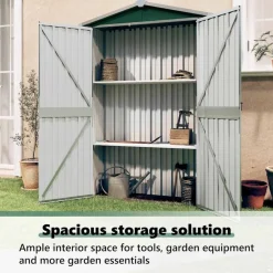 vidaXL Cobertizo de jardín acero galvanizado 116x45x175cm Verde Outlet