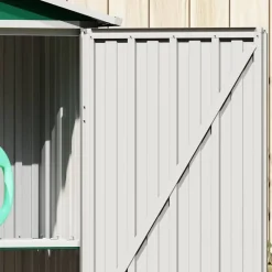 vidaXL Cobertizo de jardín acero galvanizado 116x45x175cm Verde Outlet