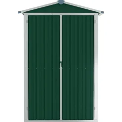 vidaXL Cobertizo de jardín acero galvanizado 116x45x175cm Verde Outlet