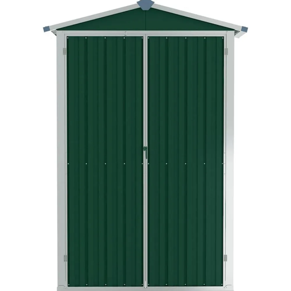 vidaXL Cobertizo de jardín acero galvanizado 116x45x175cm Verde Outlet