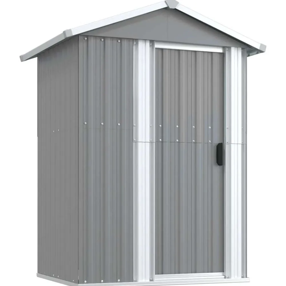 vidaXL Cobertizo de jardín acero galvanizado 126x97,5x177 cm Gris Hot