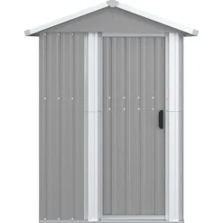 vidaXL Cobertizo de jardín acero galvanizado 126x97,5x177 cm Gris Hot