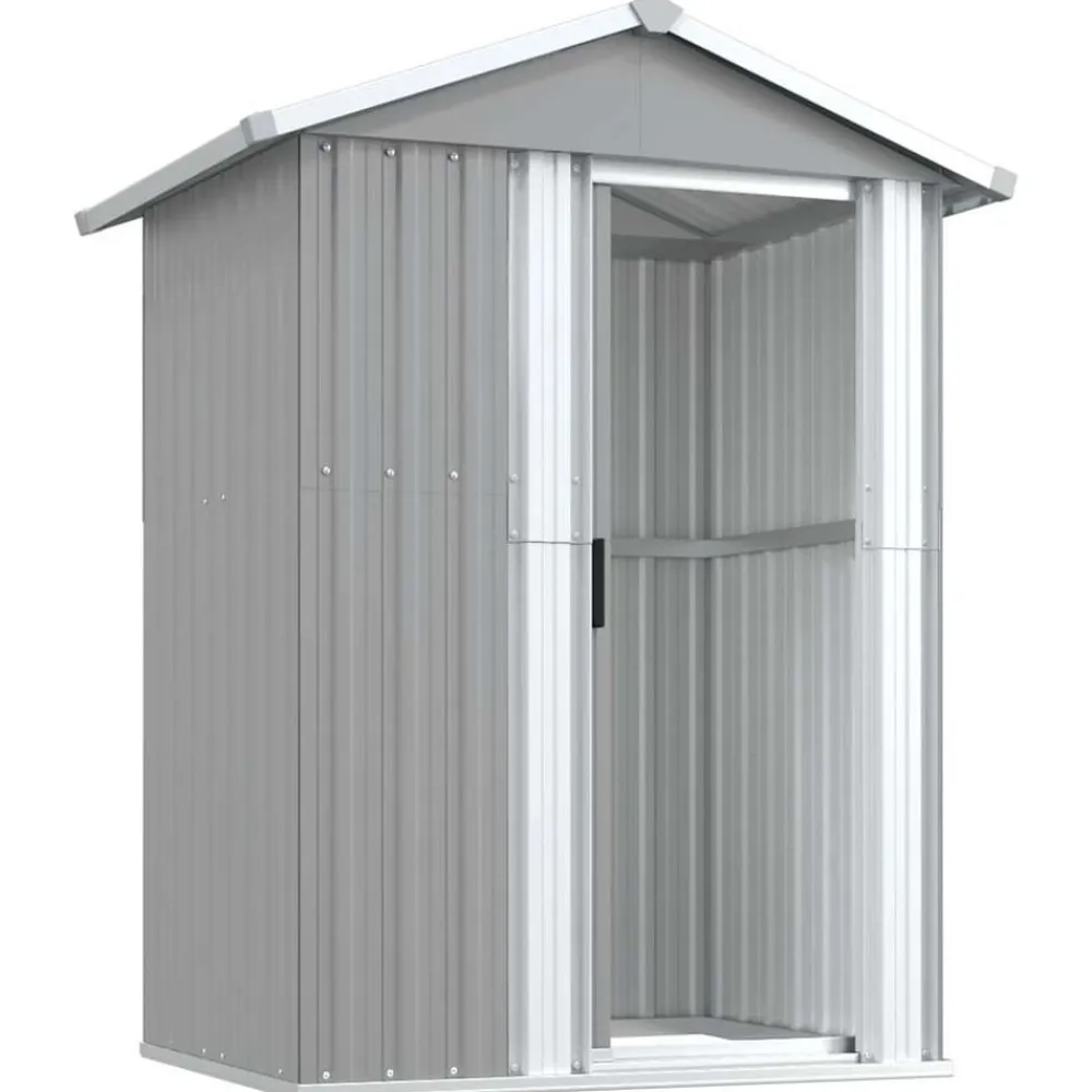 vidaXL Cobertizo de jardín acero galvanizado 126x97,5x177 cm Gris Hot
