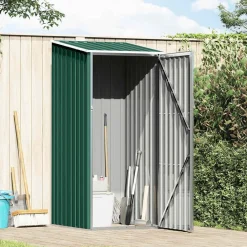 vidaXL Cobertizo de jardín acero galvanizado 87x98x159 cm Verde Online