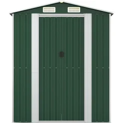 vidaXL Cobertizo de jardín acero galvanizado 192x108x223 cm Verde Outlet
