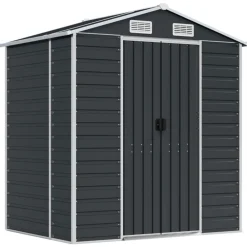 vidaXL Cobertizo de jardín acero galvanizado 191x130x198 cm Antracita New
