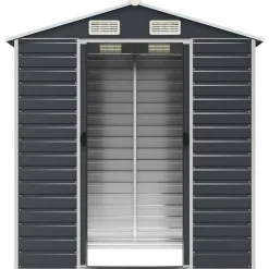 vidaXL Cobertizo de jardín acero galvanizado 191x130x198 cm Antracita New