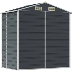 vidaXL Cobertizo de jardín acero galvanizado 191x130x198 cm Antracita New