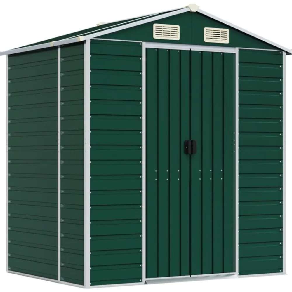 vidaXL Jardín-Cobertizo de jardín acero galvanizado 191x130x198 cm