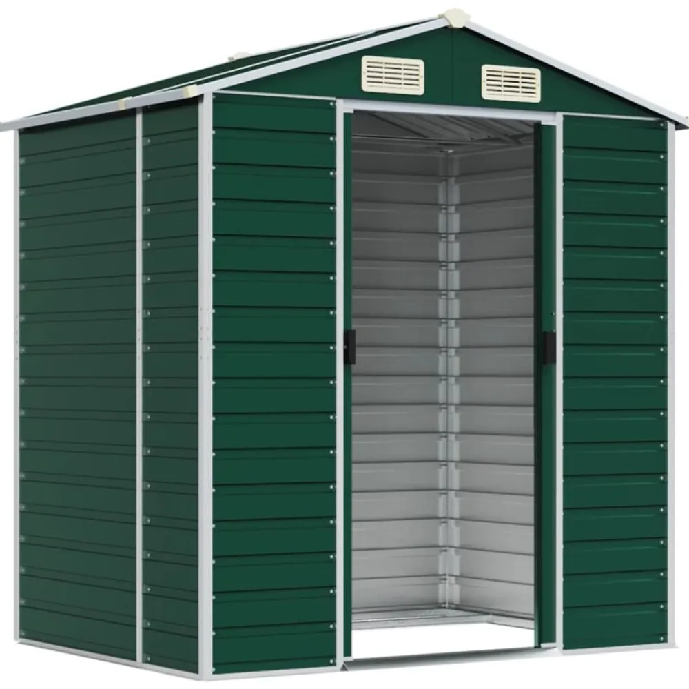 vidaXL Jardín-Cobertizo de jardín acero galvanizado 191x130x198 cm