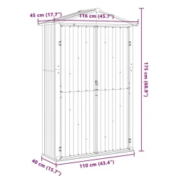 vidaXL Jardín-Cobertizo de jardín acero galvanizado 116x45x175cm