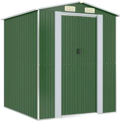 vidaXL Jardín-Cobertizo de jardín acero galvanizado verde 192x191x223 cm