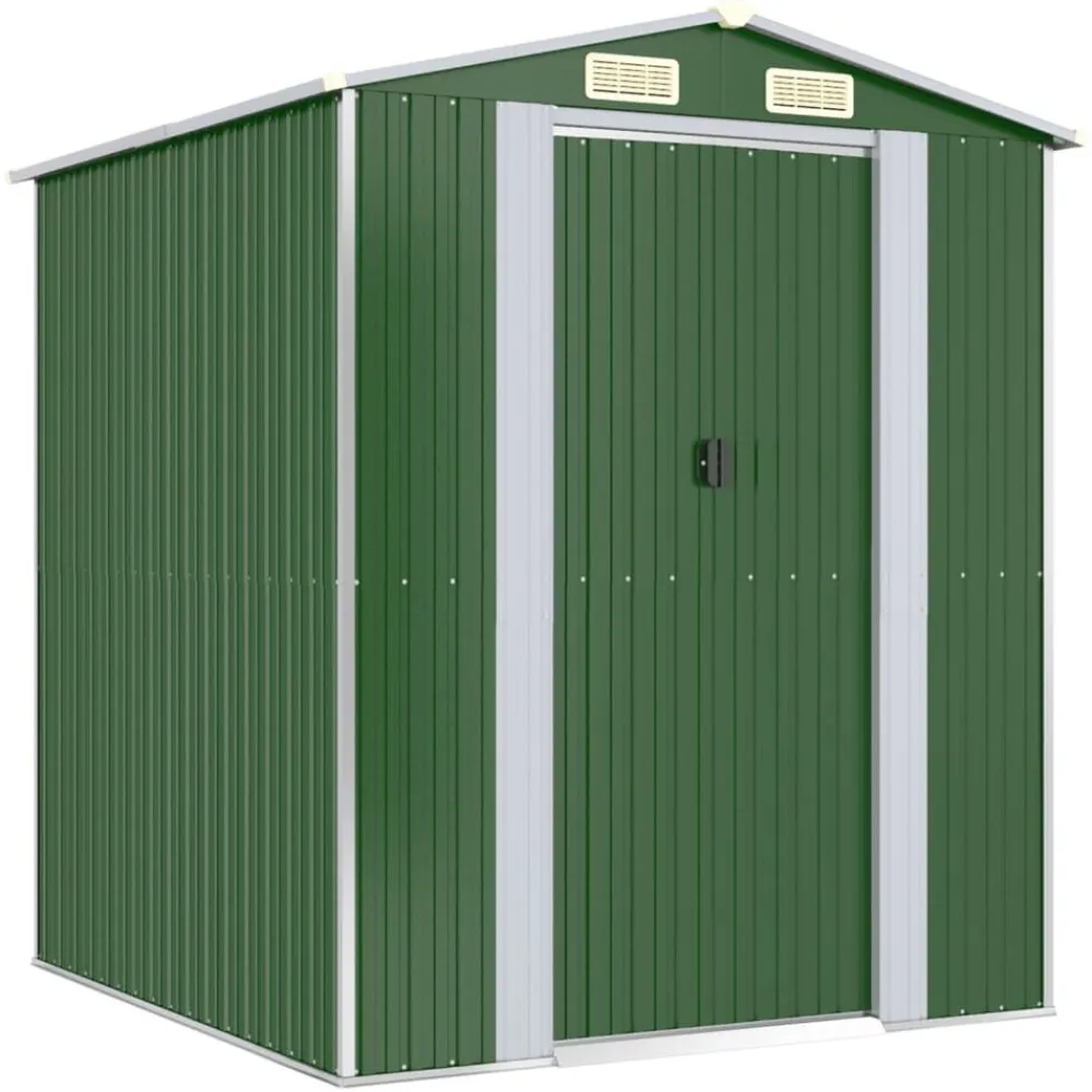 vidaXL Jardín-Cobertizo de jardín acero galvanizado verde 192x191x223 cm