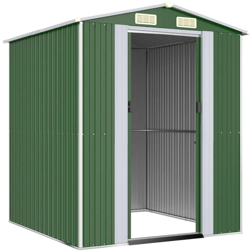 vidaXL Jardín-Cobertizo de jardín acero galvanizado verde 192x191x223 cm