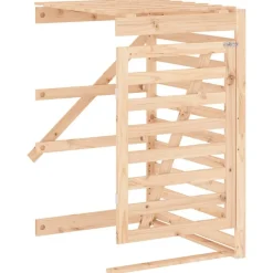 vidaXL Cobertizo doble para cubos de basura madera maciza de pino Pino natural