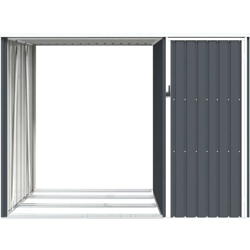 vidaXL Jardín-Cobertizo jardín leña acero galvanizado 245x98x159cm
