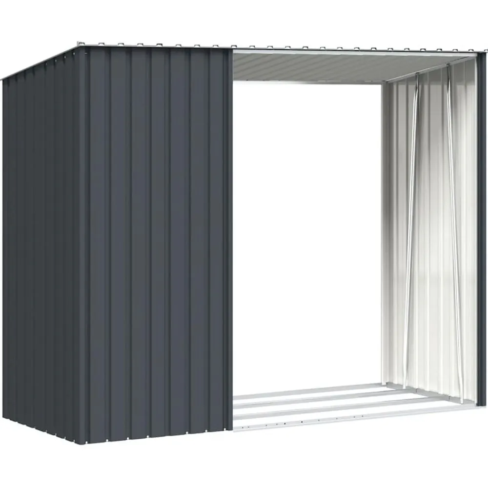 vidaXL Jardín-Cobertizo jardín leña acero galvanizado 245x98x159cm