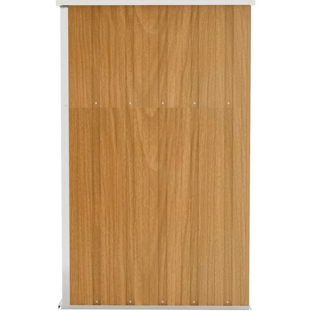 vidaXL Cobertizo jardín pared acero galvanizado marrón 118x100x178 cm Marrón Outlet