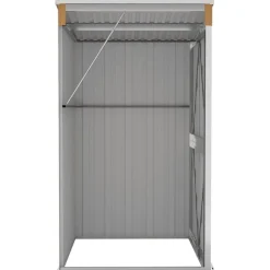 vidaXL Cobertizo jardín pared acero galvanizado marrón 118x100x178 cm Marrón Outlet