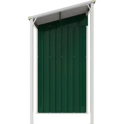 vidaXL Cobertizo jardín tejado alargado acero 277x107x181 cm Verde Best