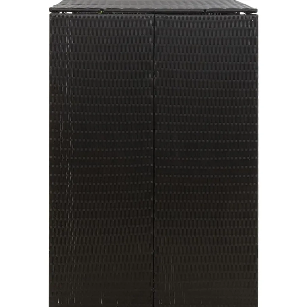 vidaXL Cobertizo para 2 contenedores de basura ratán PE 140x80x117cm Negro Online