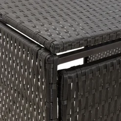 vidaXL Cobertizo para 2 contenedores de basura ratán PE 140x80x117cm Negro Online