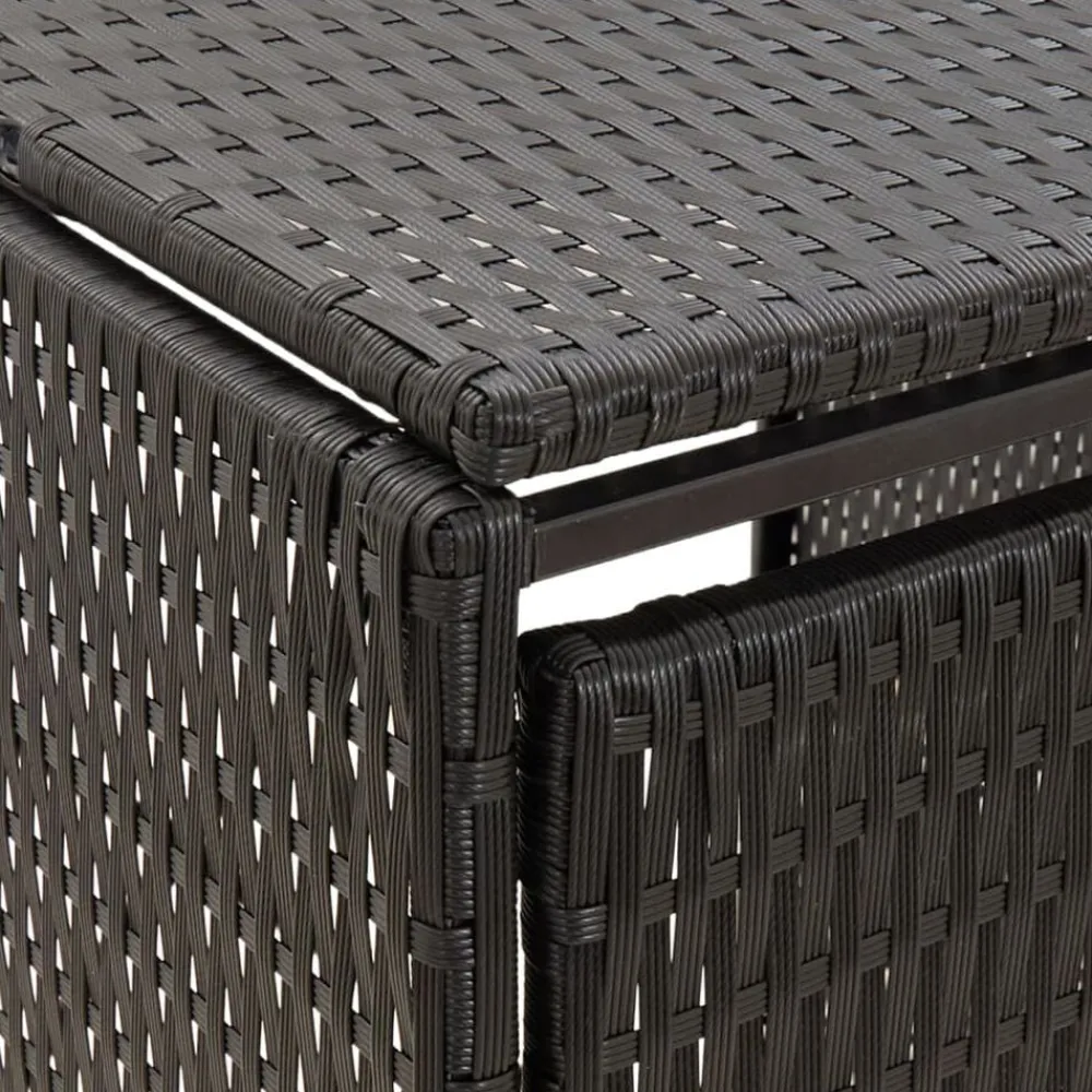 vidaXL Cobertizo para 2 contenedores de basura ratán PE 140x80x117cm Negro Online