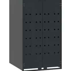 vidaXL Productos Del Hogar-Cobertizo para 3 cubos de basura acero 207x79x117 cm