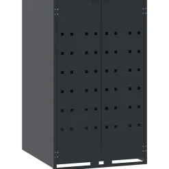 vidaXL Productos Del Hogar-Cobertizo para 2 cubos de basura acero 138x79x117 cm
