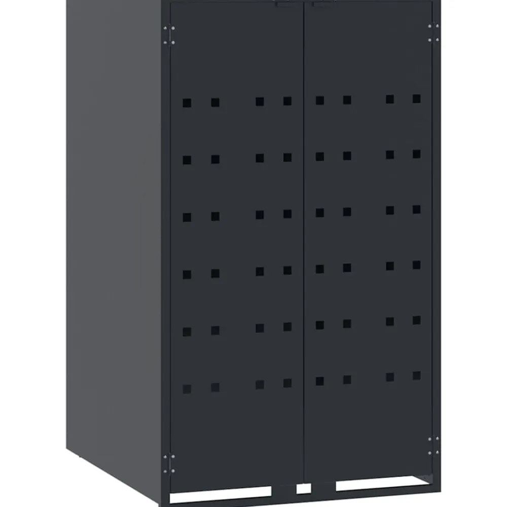 vidaXL Productos Del Hogar-Cobertizo para 2 cubos de basura acero 138x79x117 cm
