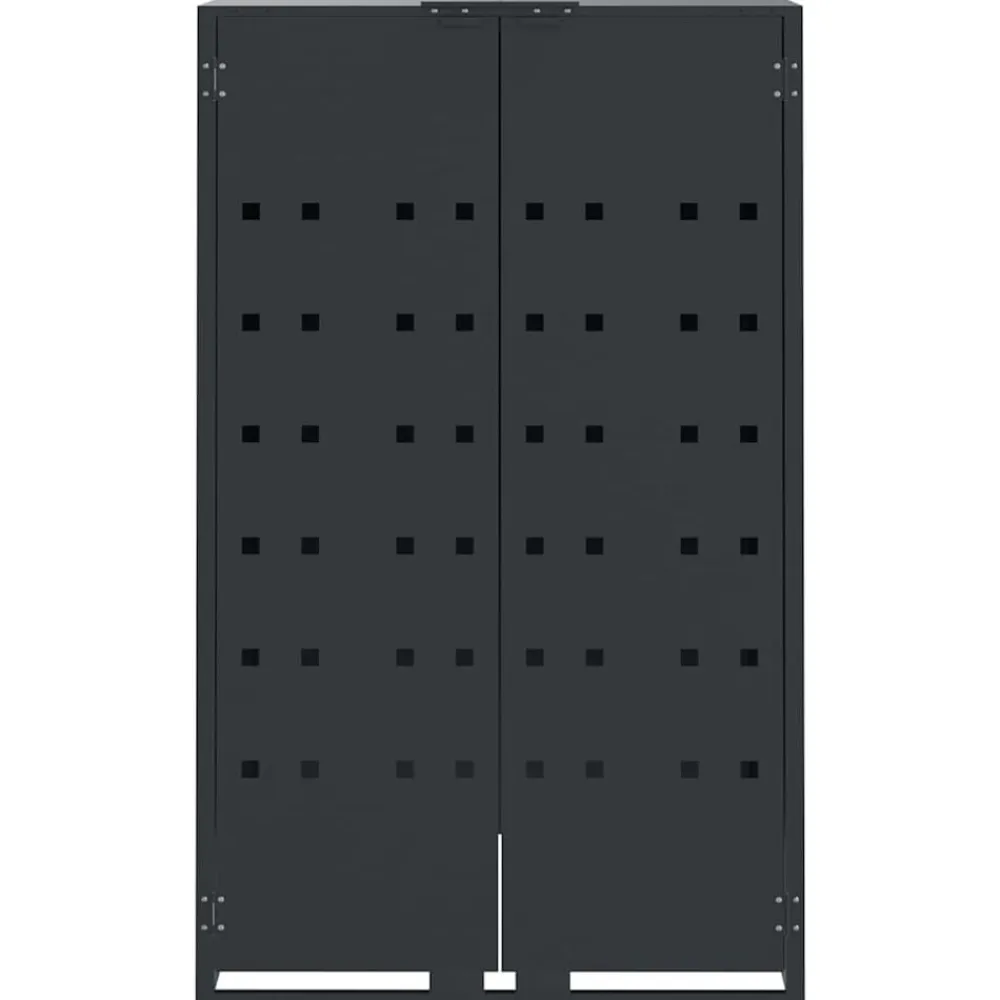 vidaXL Productos Del Hogar-Cobertizo para 2 cubos de basura acero 138x79x117 cm