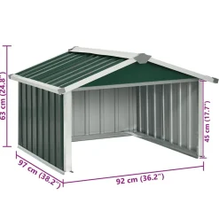 vidaXL Cobertizo para cortacésped acero galvanizado 92x97x63 cm Verde Sale