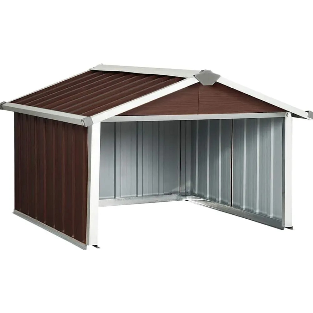 vidaXL Cobertizo para cortacésped acero galvanizado marrón 92x97x63 cm Marrón Clearance