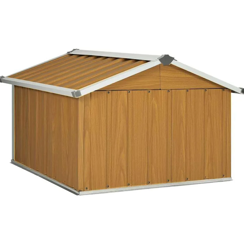 vidaXL Cobertizo para cortacésped acero galvanizado marrón 92x97x63 cm Marrón Clearance