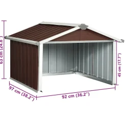 vidaXL Cobertizo para cortacésped acero galvanizado marrón 92x97x63 cm Marrón Clearance