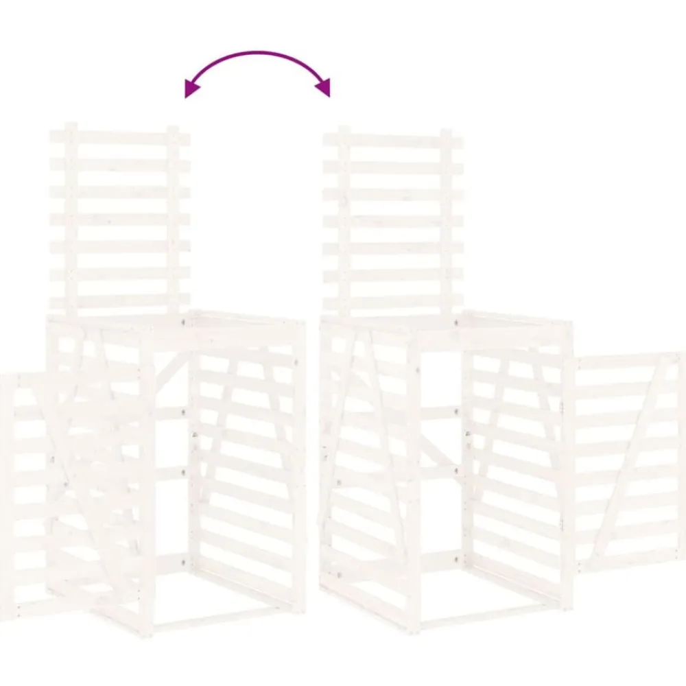 vidaXL Productos Del Hogar-Cobertizo para cubos de basura madera 84x90x128,5cm