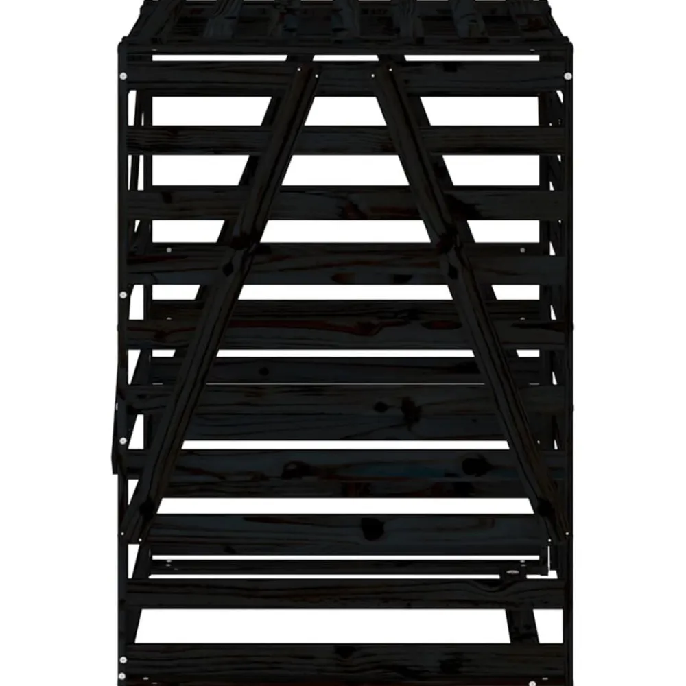 vidaXL Cobertizo para cubos de basura madera 84x90x128,5 cm Pino negro Sale