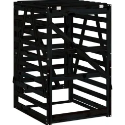 vidaXL Cobertizo para cubos de basura madera 84x90x128,5 cm Pino negro Sale