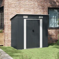 vidaXL Jardín-Cobertizo para jardín de acero gris