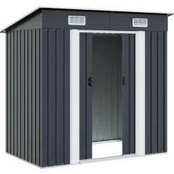 vidaXL Jardín-Cobertizo para jardín de acero gris