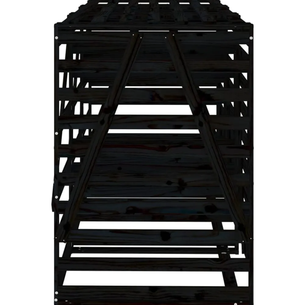 vidaXL Productos Del Hogar-Cobertizo triple para cubos de basura madera maciza