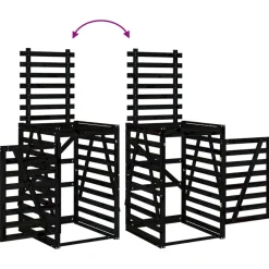vidaXL Productos Del Hogar-Cobertizo triple para cubos de basura madera maciza