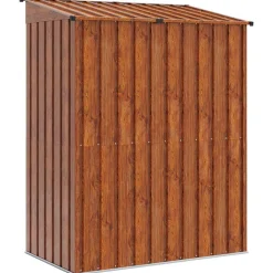 vidaXL Cobertizos de jardín Marrón 137 x 81 x 180 cm Metal Marrón Best