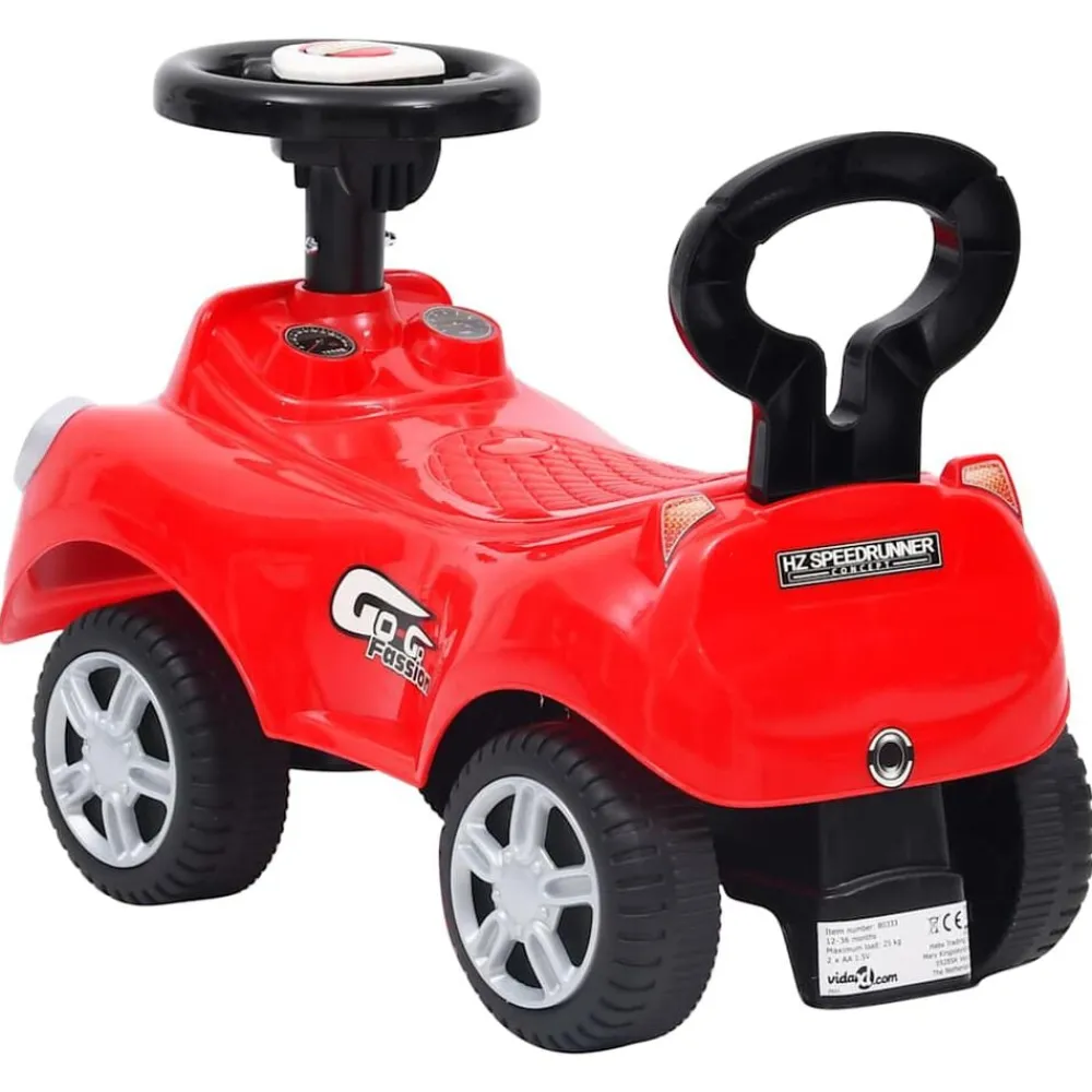 vidaXL Coche correpasillos Rojo New