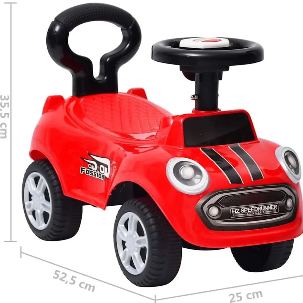 vidaXL Coche correpasillos Rojo New