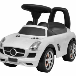 vidaXL Coche de niños accionado con el pie blanco blanco benz Discount