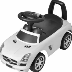 vidaXL Coche de niños accionado con el pie blanco blanco benz Discount